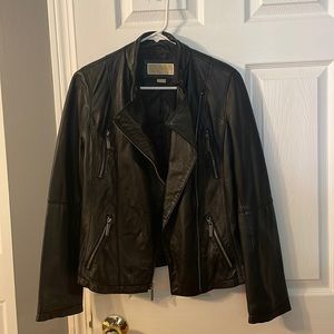 Michael Kors Black Leather Moto Jacket